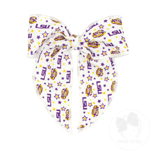 Medium Signature Collegiate Logo Print Fabric Bowtie With Knot and Tails