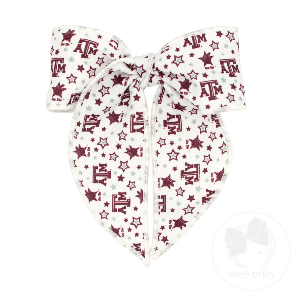 Medium Signature Collegiate Logo Print Fabric Bowtie With Knot and Tails