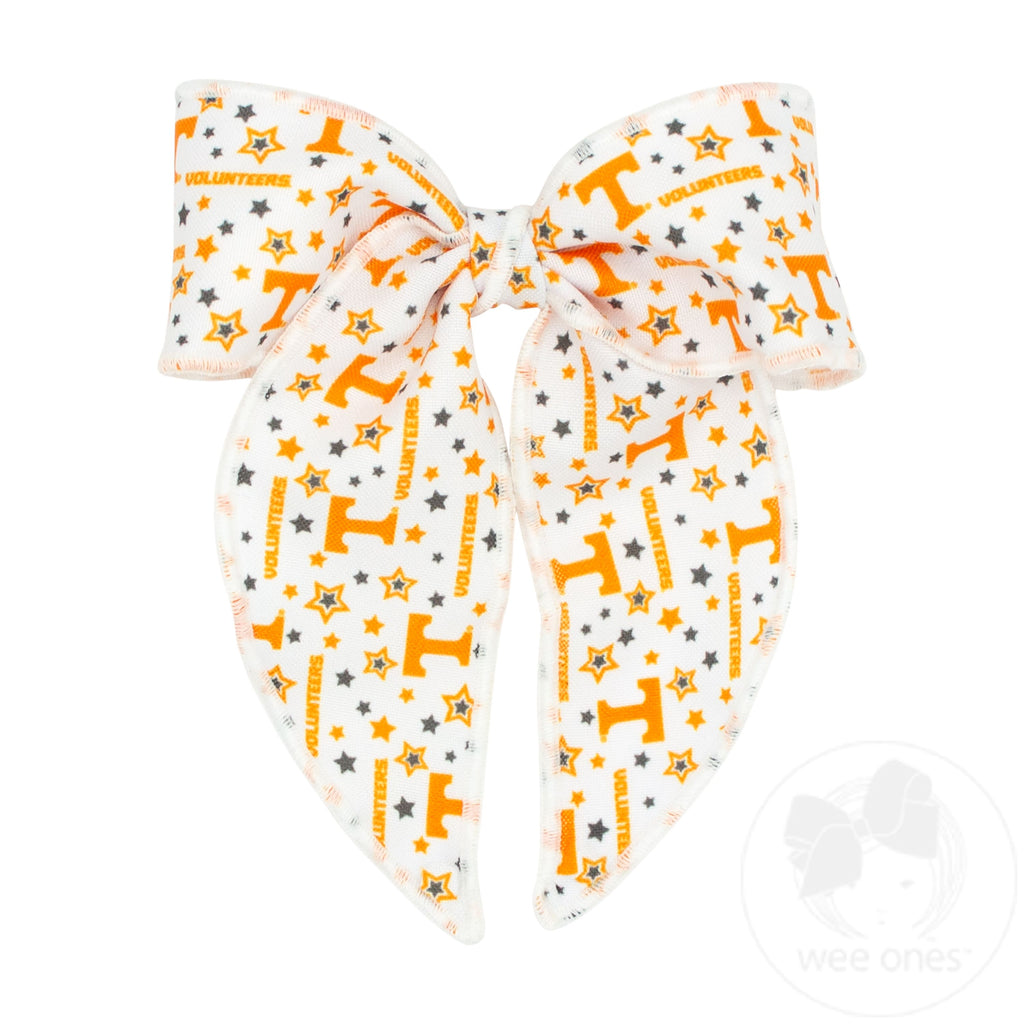 Medium Signature Collegiate Logo Print Fabric Bowtie With Knot and Tails