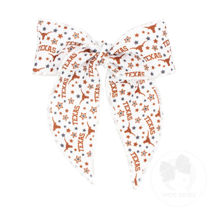Medium Signature Collegiate Logo Print Fabric Bowtie With Knot and Tails