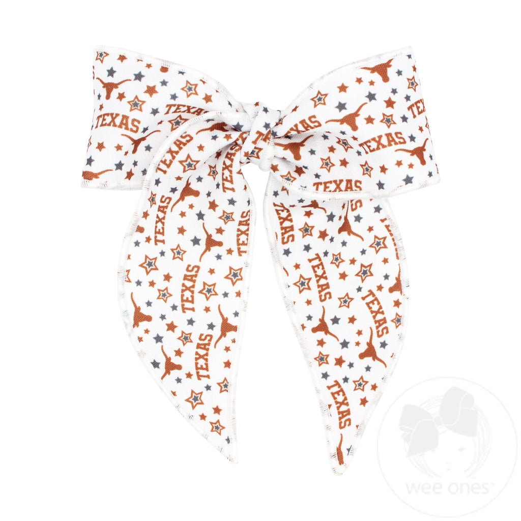 University of Texas Medium Collegiate Logo Print Fabric Knot Bowtie with Tails