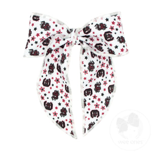 Medium Signature Collegiate Logo Print Fabric Bowtie With Knot and Tails