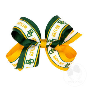 Large Baylor Logo Ribbon Underlay Hair Bow