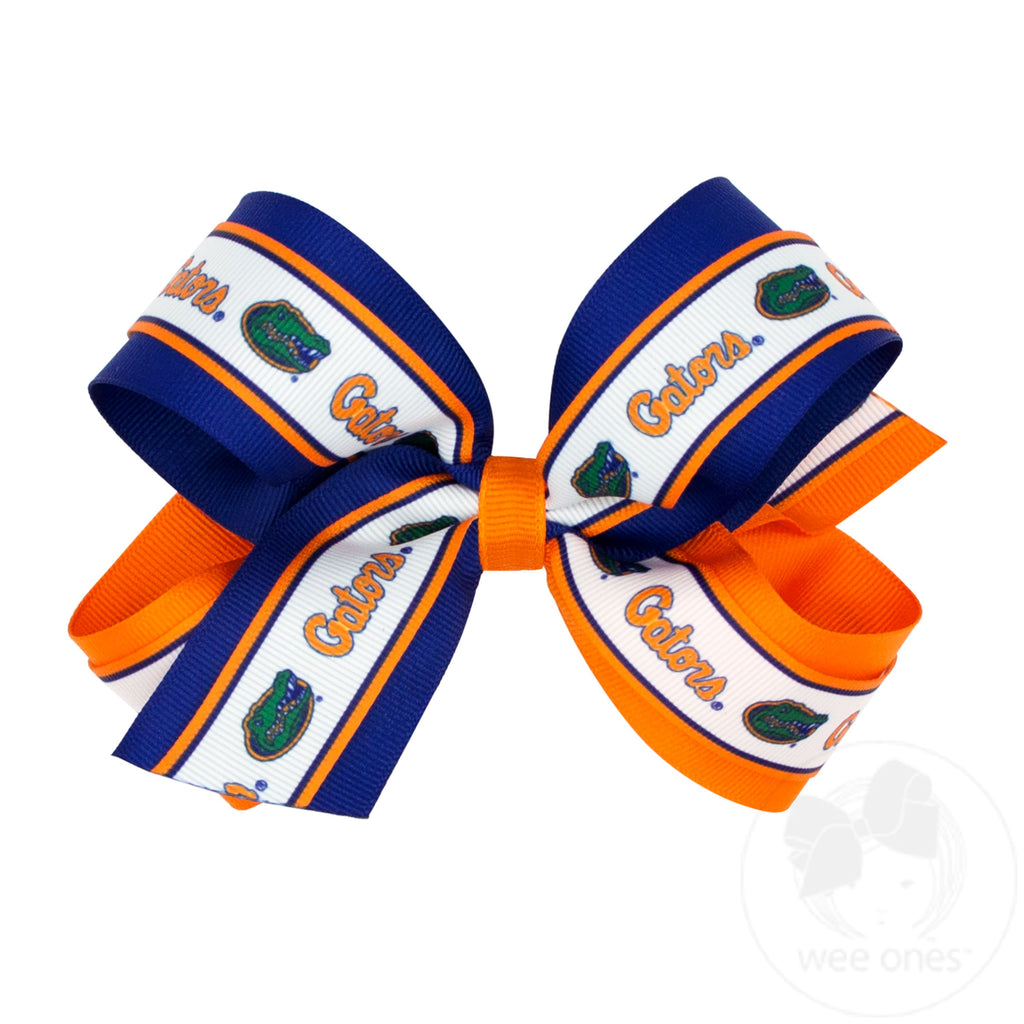 Large Florida Logo Ribbon Underlay Hair Bow