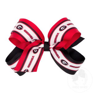 Large Georgia Logo Ribbon Underlay Hair Bow