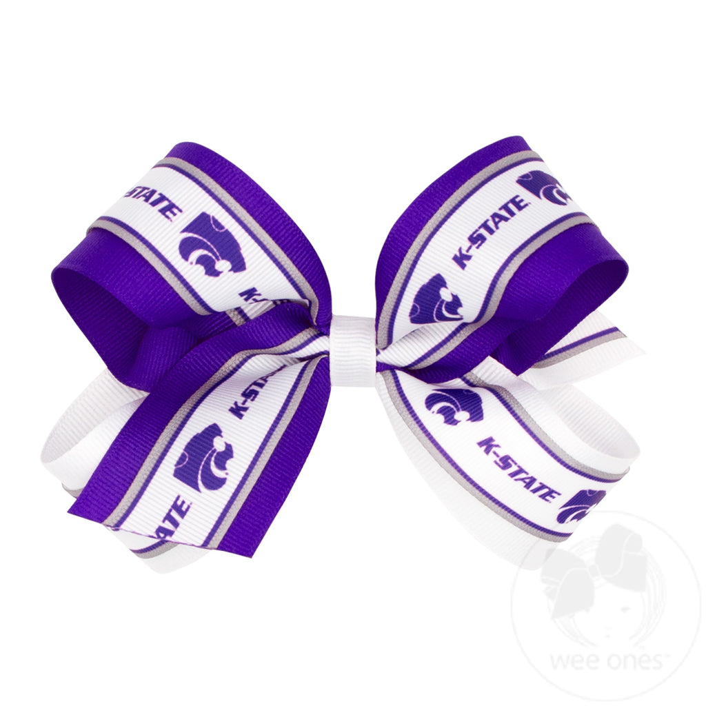 Large Kansas State Logo Ribbon Underlay Hair Bow
