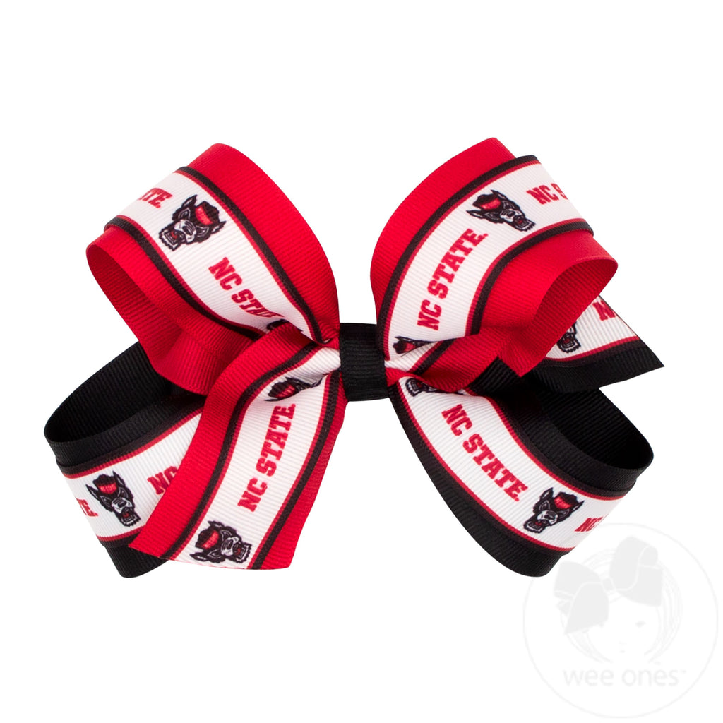 Large North Carolina State Logo Ribbon Underlay Hair Bow
