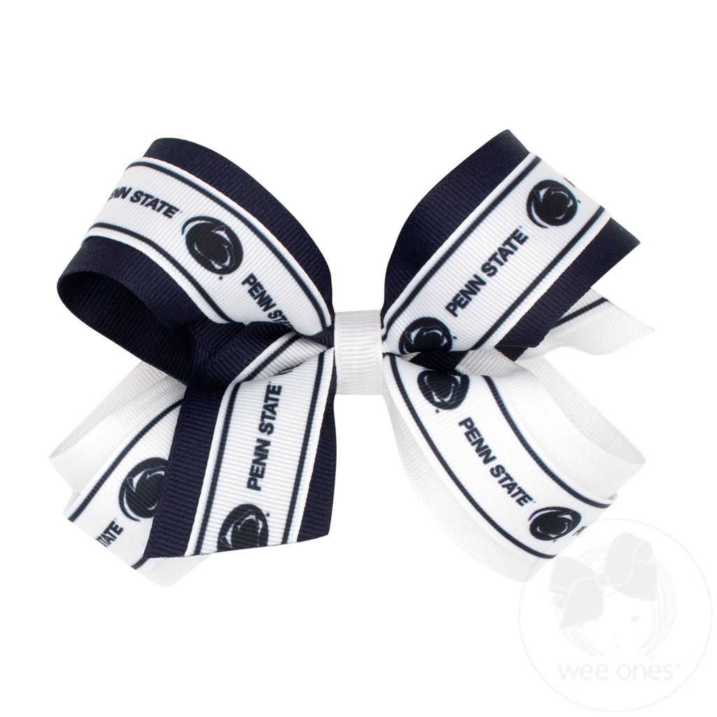 Large Penn State Logo Ribbon Underlay Hair Bow
