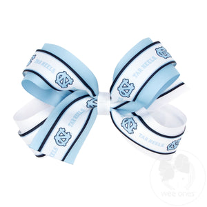 Large North Carolina Logo Ribbon Underlay Hair Bow