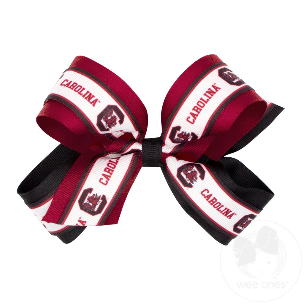 Large South Carolina Logo Ribbon Underlay Hair Bow