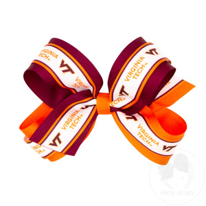 Large Virginia Tech Logo Ribbon Underlay Hair Bow