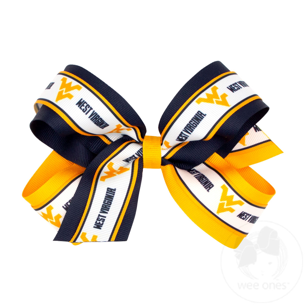 Large West Virginia Logo Ribbon Underlay Hair Bow