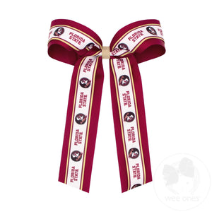 Large Florida State Logo Ribbon Underlay Hair Bow with Streamer Tails