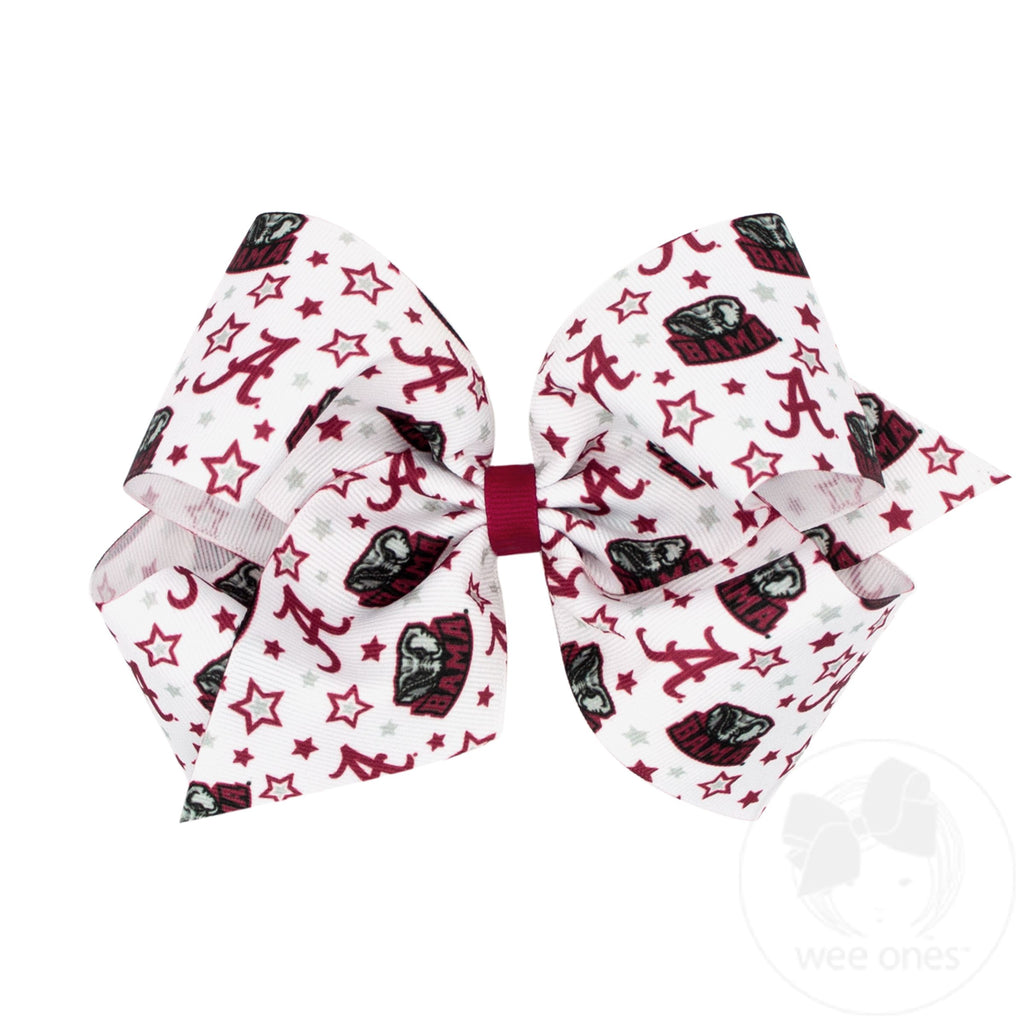 King Signature Collegiate Logo Print Grosgrain Hair Bow