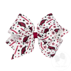 King Signature Collegiate Logo Print Grosgrain Hair Bow