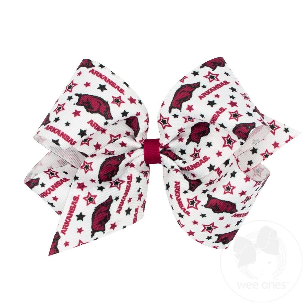 King Arkansas Logo Print Hair Bow