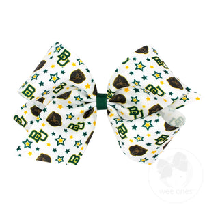 King Signature Collegiate Logo Print Grosgrain Hair Bow