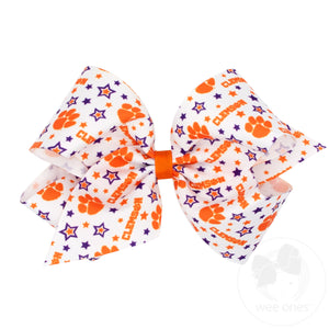 King Clemson Logo Print Hair Bow