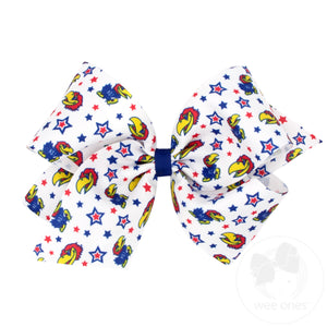 King Signature Collegiate Logo Print Grosgrain Hair Bow