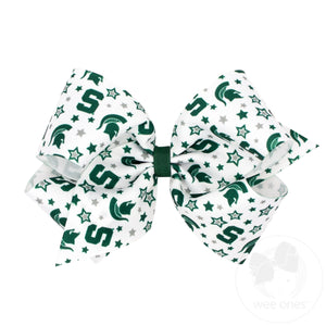 King Michigan State Logo Print Hair Bow