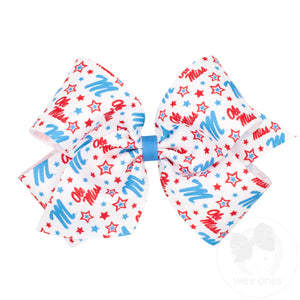 King Ole Miss Logo Print Hair Bow