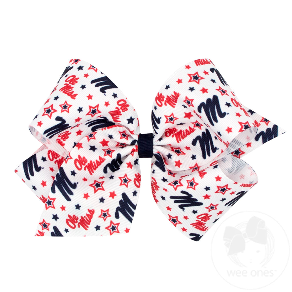 King Ole Miss Logo Print Hair Bow