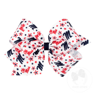 King Ole Miss Logo Print Hair Bow