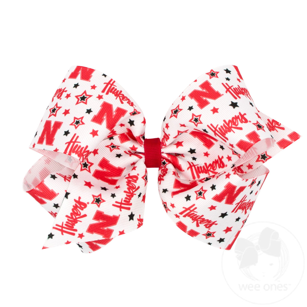 King Nebraska Logo Print Hair Bow