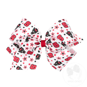 King Signature Collegiate Logo Print Grosgrain Hair Bow