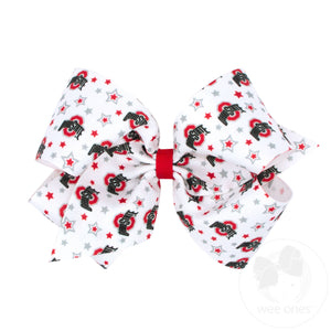 King Signature Collegiate Logo Print Grosgrain Hair Bow