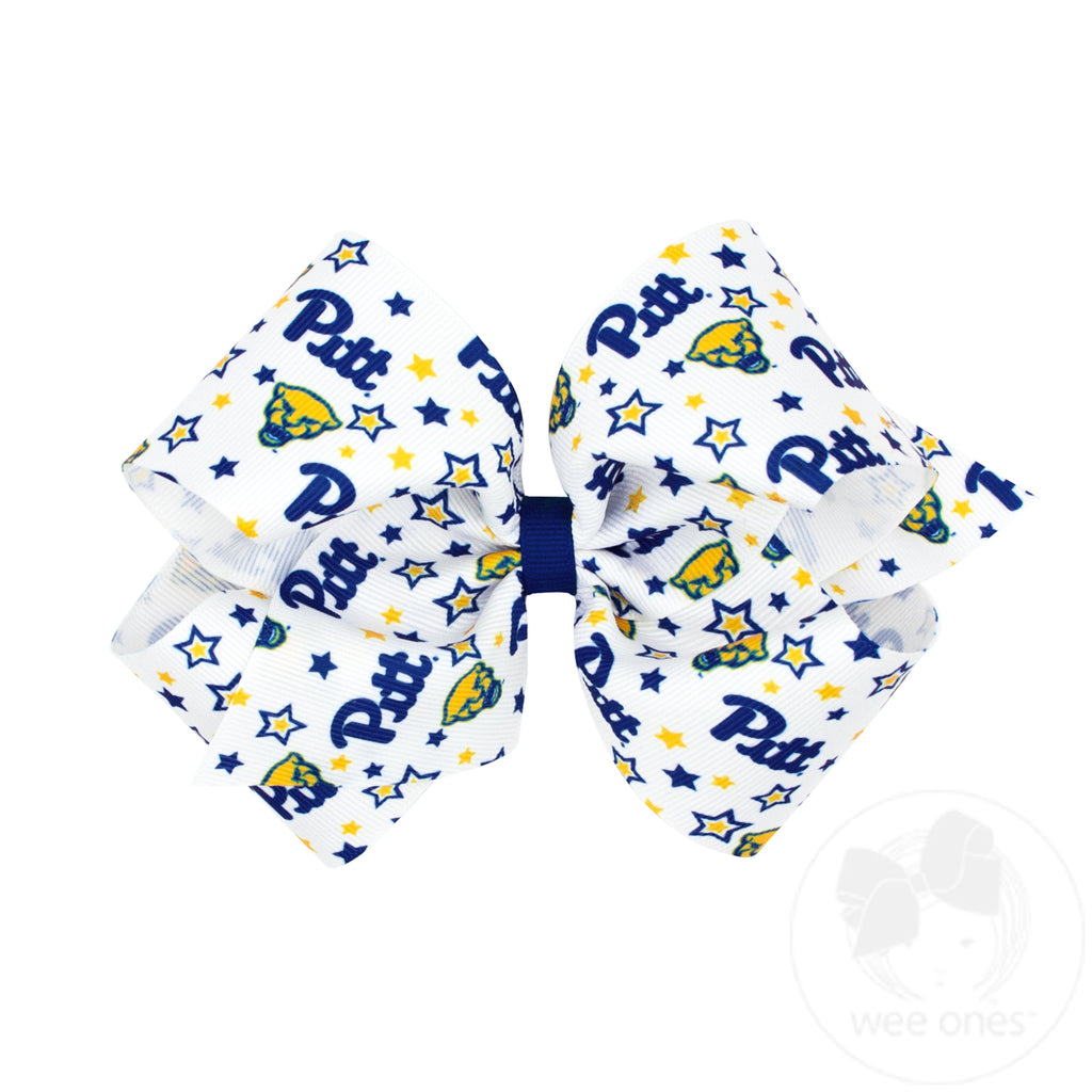 King Signature Collegiate Logo Print Grosgrain Hair Bow