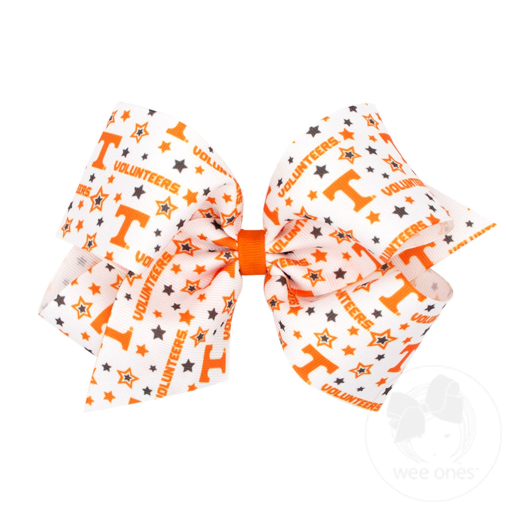 King Signature Collegiate Logo Print Grosgrain Hair Bow