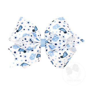 King North Carolina Logo Print Hair Bow