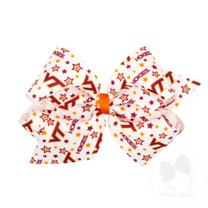 King West Viriginia Logo Print Hair Bow