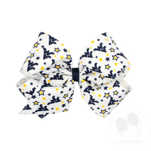 King West Viriginia Logo Print Hair Bow