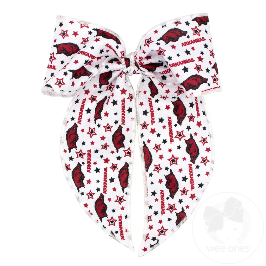 King Arkansas Logo Print Whimsy Tail Hair Bow