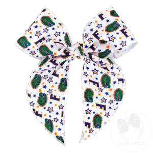 King Florida Logo Print Whimsy Tail Hair Bow