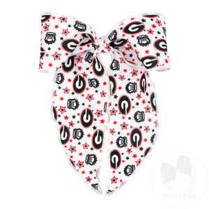 King Signature Collegiate Logo Print Fabric Bowtie With Knot and Tails