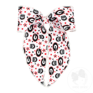 King Georgia Logo Print Whimsy Tail Hair Bow