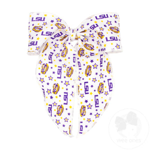 King Louisiana State Logo Print Whimsy Tail Hair Bow