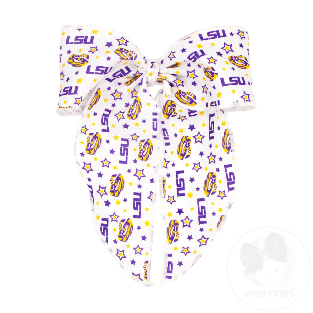 King Louisiana State Logo Print Whimsy Tail Hair Bow