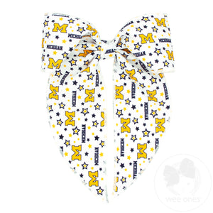 King Michigan Logo Print Whimsy Tail Hair Bow