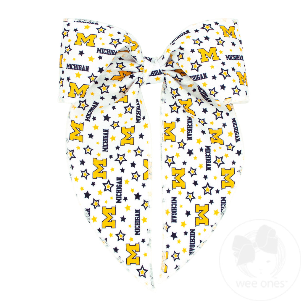King Michigan Logo Print Whimsy Tail Hair Bow