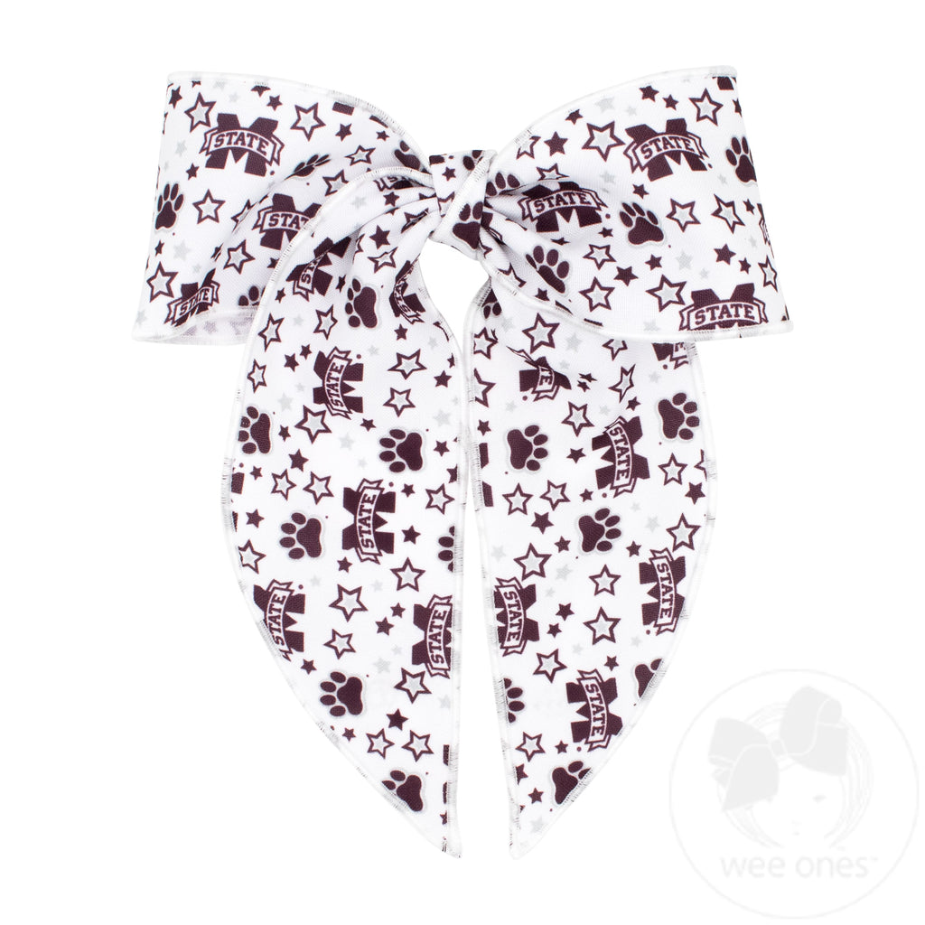 King Mississippi State Logo Print Whimsy Tail Hair Bow