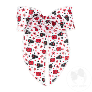 King North Carolina State Logo Print Whimsy Tail Hair Bow