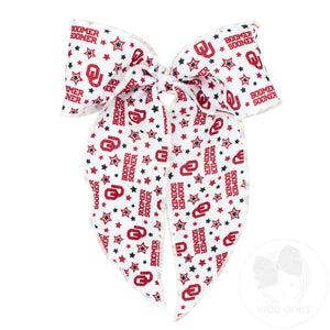 King Oklahoma Logo Print Whimsy Tail Hair Bow