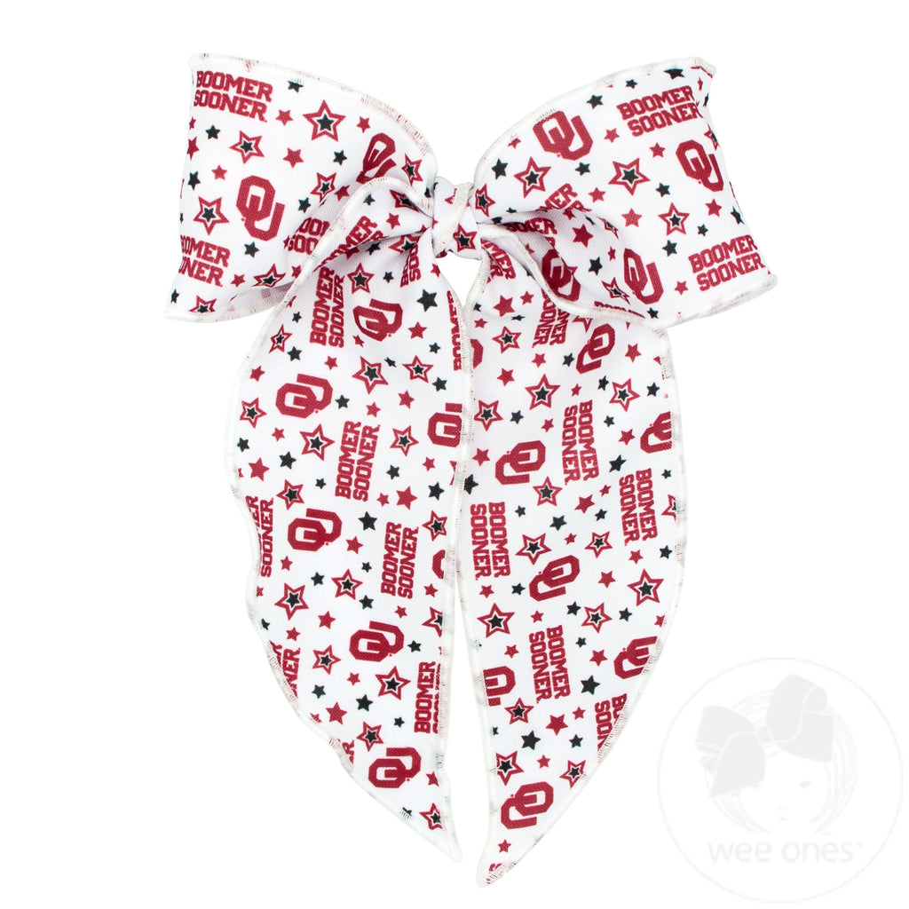 King Oklahoma Logo Print Whimsy Tail Hair Bow