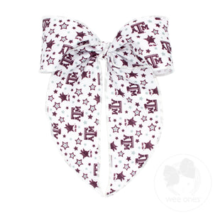 King Texas A&M Logo Print Whimsy Tail Hair Bow