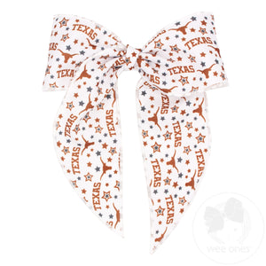 King University of Texas Logo Print Whimsy Tail Hair Bow