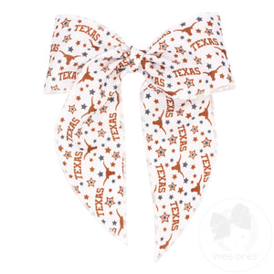 King Signature Collegiate Logo Print Fabric Bowtie With Knot and Tails
